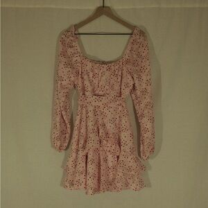 blue rain pink red hearts dress valentine's day